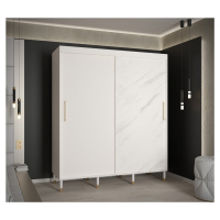 Šatní skříň Abi Calipso Jodelka Marmur Barva korpusu: Bílá, Rozměry: 180 cm, Dveře: Bílá + Bílý 