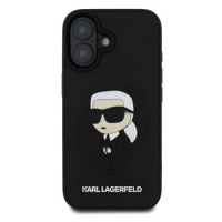 Karl Lagerfeld 3D Rubber Ikonik Zadní Kryt pro iPhone 16 Black