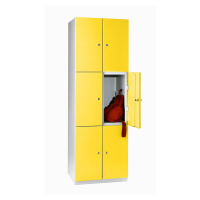 Wolf Skříň s boxy, 6 přihrádek, 1800 x 600 x 500 mm, dveře zinkově žluté