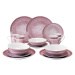 vanWell Porcelánový jídelní servis, 16dílná / 24 (porcelain, 16dílná sada, růžová)