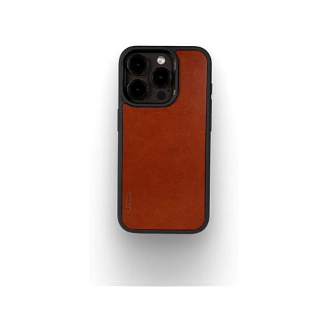 Lemory iPhone 15 Pro Max kožený kryt s podporou MagSafe hnědý