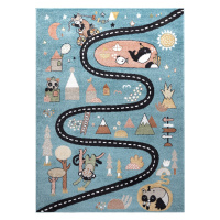 Dywany Łuszczów Dětský kusový koberec Fun Route Street animals blue - 160x220 cm