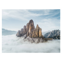 Fotografie Aerial shot of Tre Cime Di Lavaredo, Italy, Abstract Aerial Art, 40 × 30 cm