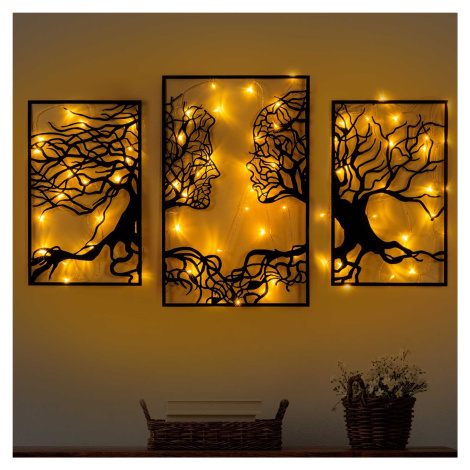 Wallity Nástěnná kovová světelná dekorace Tree Person černá