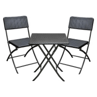 Souprava čtvercový stůl + 2 židle černá