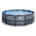 Bazén s pískovou filtrací Stone pool Exit Toys kruhový ocelová konstrukce 427*122 cm šedý od 6 l