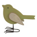 Dřevěná dekorace pták zelená 15cm