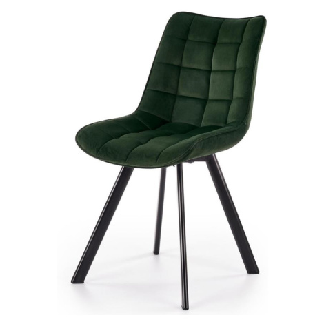 Židle K332 látka velvet/kov tmavě zelená BAUMAX