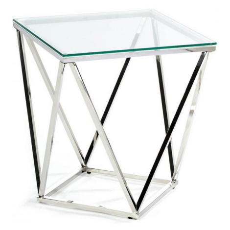HowHomely Konferenční stolek DIAMANTA 50x50 cm chrom/čirá