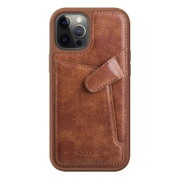 Nillkin Aoge Leather Case flexibilní pancéřované pouzdro z pravé kůže s kapsou iPhone 12 mini hn