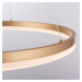 PAUL NEUHAUS LED závěsné svítidlo 60x60 mosaz, kruhové, stmívatelné, paměťová funkce, moderní Si