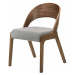 Estila Designová jídelní židle Nordica Nogal z ořechově hnědého masivu se zaoblenou opěrkou a še