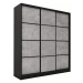 Šatní skříň HARAZIA 150 bez zrcadla, se 4 šuplíky a 2 šatními tyčemi, černý mat/beton