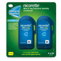 Nicorette Mint 4 mg 4x20 lisovaných pastilek