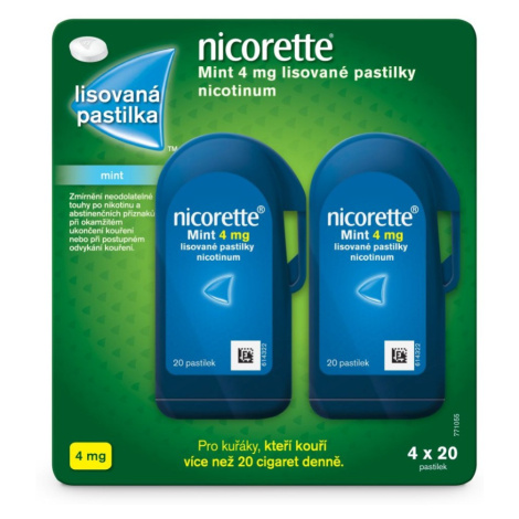 Nicorette Mint 4 mg 4x20 lisovaných pastilek