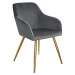 tectake 403650 židle marilyn sametový vzhled zlatá - tmavě šedá/zlatá - tmavě šedá/zlatá