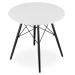 Bílý jídelní stůl s černými nohami OSLO 80x80