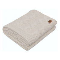 Baby Nellys Bambusová dětská pletená deka, vzor pletený cop, 80 x100 cm, smetanová