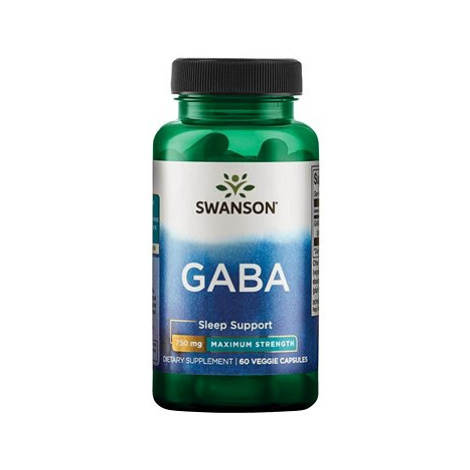 Swanson Maximum Strength GABA, 750 mg, 60 rostlinných kapslí