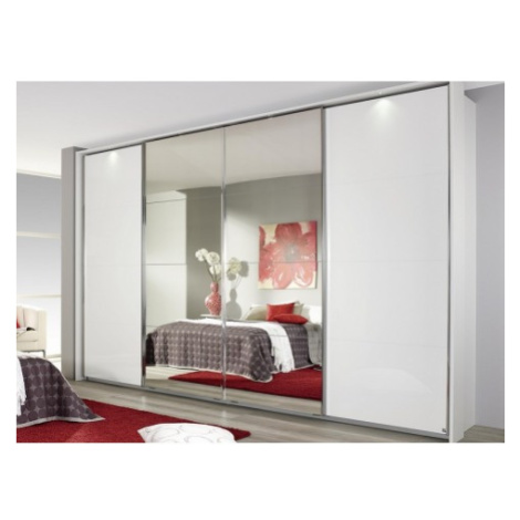 Šatní skříň Syncrono, 316 cm, bílá/zrcadlo Asko