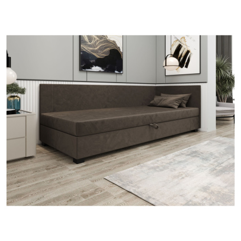Čalouněná jednolůžková postel 90x195 ARIADNA PLUS 2 - tmavě hnědá