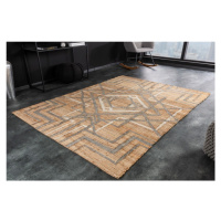 Estila Moderní designový obdélníkový koberec Makalu béžové barvy s šedým geometrickým vzorem 230
