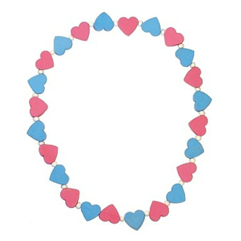 Detoa Dětský náhrdelník s růžovými a modrými srdíčky
