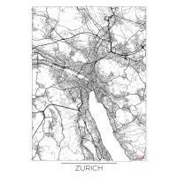 Mapa Zurich, Hubert Roguski, (30 x 40 cm)