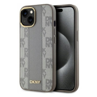 Dkny DKHMP15MPCPVSLE iPhone 15 Plus 6,7 béžové/béžové pevné pouzdro Leather Chec