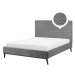 BELIANI postel BAYONNE 140 × 200 cm, sametová, šedá