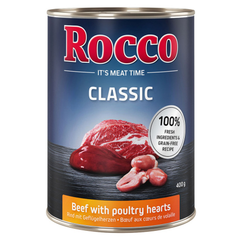 Rocco Classic 24 x 400 g - Hovězí s drůbežími srdíčky