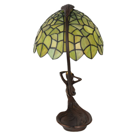 Clayre&Eef Stolní lampa 5LL-6098 ve stylu Tiffany, zelená Clayre & Eef