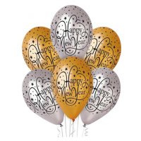 Gemar Kytice balónků - Šťastný nový rok, zlatá a stříbrná 6 ks