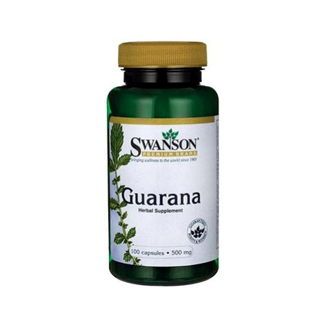 Swanson Guarana, 500 mg, 100 kapslí