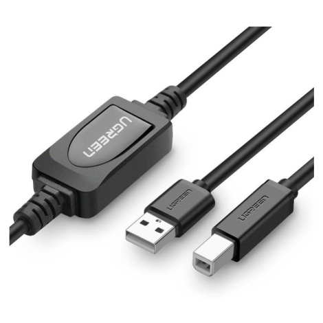 UGREEN US122 aktivní kabel k tiskárně USB 2.0 A-B, 10 m (černý)