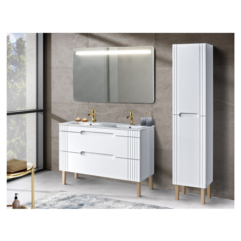 Comad Koupelnová sestava Fiji se zápustnými umyvadly, skříňkami a zrcadly 120 cm bílá/dub coast 