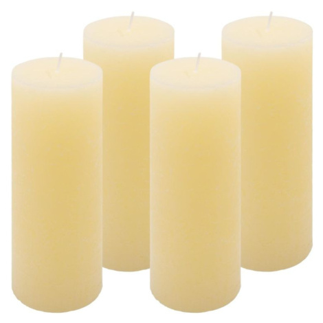 Krémová parafínová svíčka rustikální 20 cm, 90 h, sada 4 ks