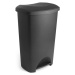 Černý pedálový plastový odpadkový koš 50 l – Addis