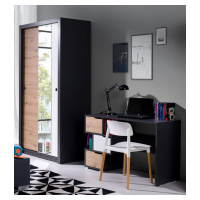 GAB Sestava nábytku - Idea 18 (Černá + Bílá + Řemeslný dub)