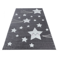 Dětský koberec Kids hvězdičky šedý