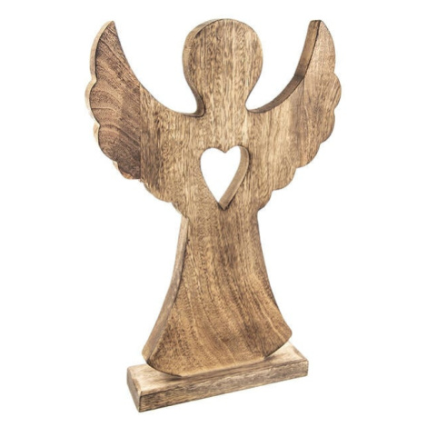 Dřevěný anděl MANGO SRDCE, 36,5 cm Orion