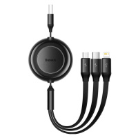 Kabel 3 v 1 Baseus Bright Mirror 2 USB, micro USB / Lightning / USB-C, plochý, 3,5 A, 1,1 m (čer