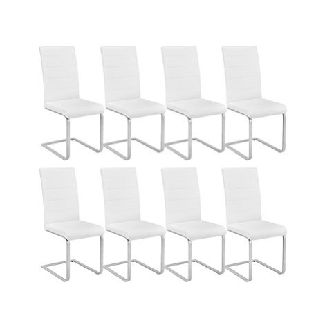8× Houpací židle, umělá kůže, bílá tectake
