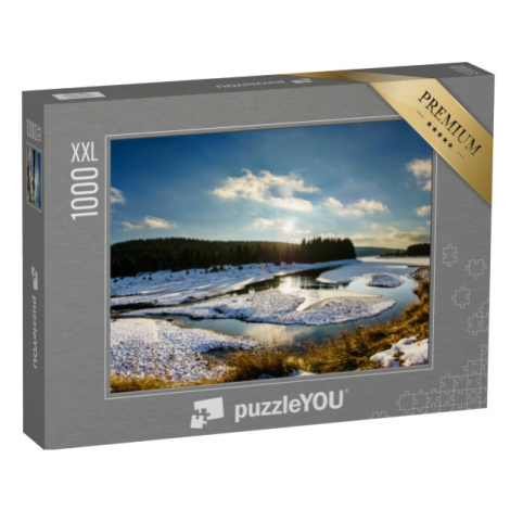 puzzle 1000 dílků XXL „Vodní nádrž Fláje, Krušné hory, Česká republika“