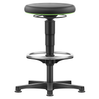 bimos Univerzální stolička, s patkami, nožním kruhem, PU pěna, barevný kruh zelený