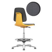 bimos Pracovní otočná židle LABSIT, s podlahovými patkami a nožním kruhem, sedák Supertec, oranž