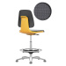 bimos Pracovní otočná židle LABSIT, s podlahovými patkami a nožním kruhem, sedák Supertec, oranž