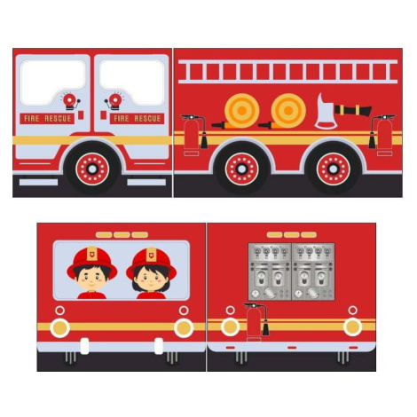 Dětský závěs k posteli 4 ks 195x75 cm Fire Truck – Vipack