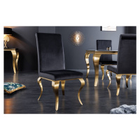 LuxD Designová židle Rococo černá / zlatá