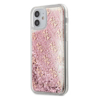 Pouzdro Guess 4G Liquid Glitter TPU GUHCP12SLG4GSPG Apple iPhone 12 Mini 5,4 Pink